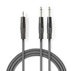 Adapterkabel 2x 6,3 mm till 3,5 mm Stereo 3 m