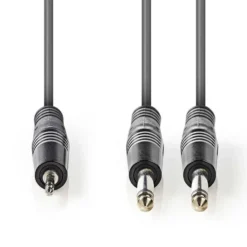 Adapterkabel 2x 6,3 mm till 3,5 mm Stereo 3 m