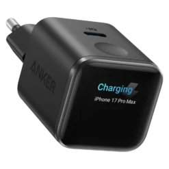 Anker Nano Charger 45 W USB-C-laddare med smart display Svart