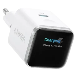 Anker Nano Charger 45 W USB-C-laddare med smart display Vit