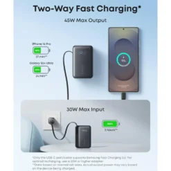 Anker Nano Powerbank 10 000 mAh 45 W Svart