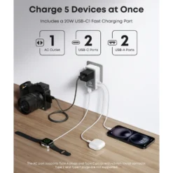 Anker Nano Travel Adapter 5-i-1 reseadapter (20 W) Vit
