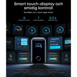 Anker Prime Charger 160 W – USB-C-laddare med 3 portar och display