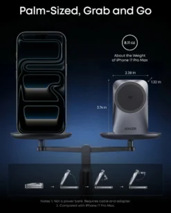 Anker Prime Foldable trådlös laddstation 3-i-1 MagGo Svart