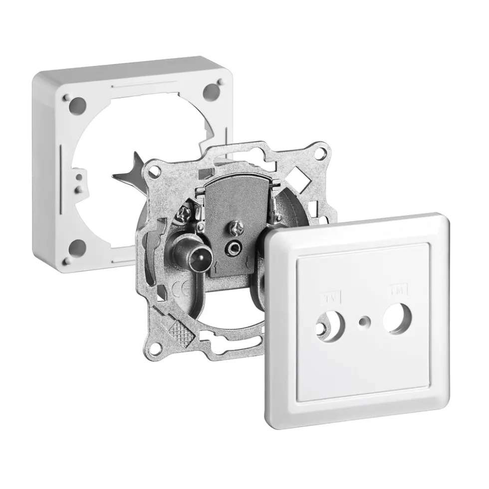 Antennuttag (slututtag) med lock och ram 1 dB