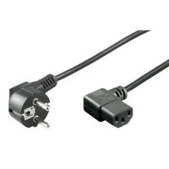 Apparatkabel C13 med vinklad kontakt Svart 2 m