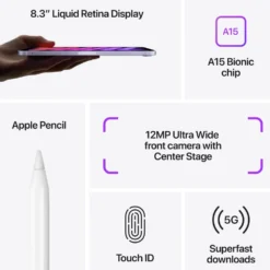 Apple iPad mini (6:e gen.) 64 GB 5G Stjärnglans