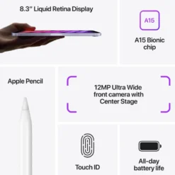 Apple iPad mini (6:e gen.) 64 GB 5G Stjärnglans