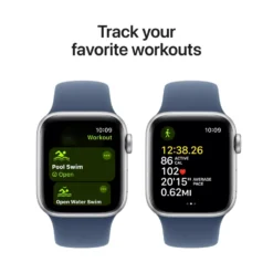 Apple Watch SE GPS 40 mm Silver Case med Denim Sport band S/M