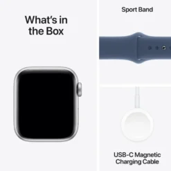 Apple Watch SE GPS 40 mm Silver Case med Denim Sport band S/M