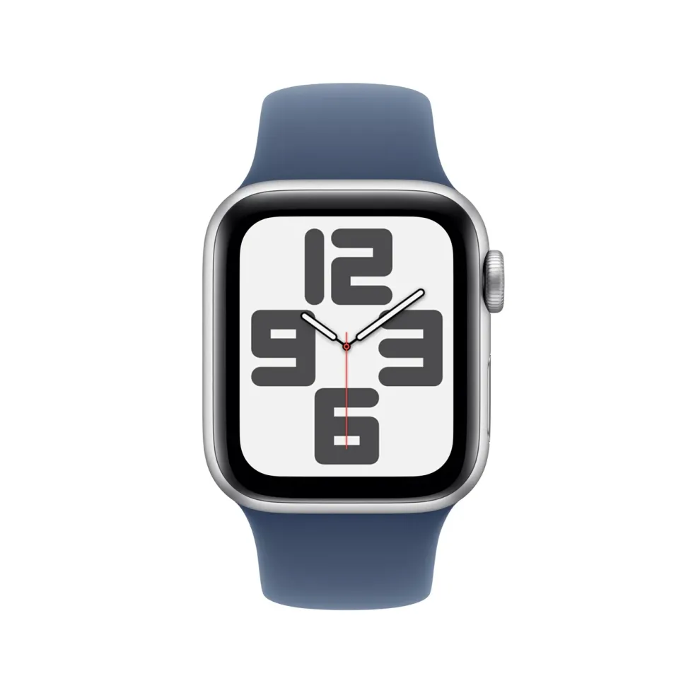 Apple Watch SE GPS 40 mm Silver Case med Denim Sport band M/L