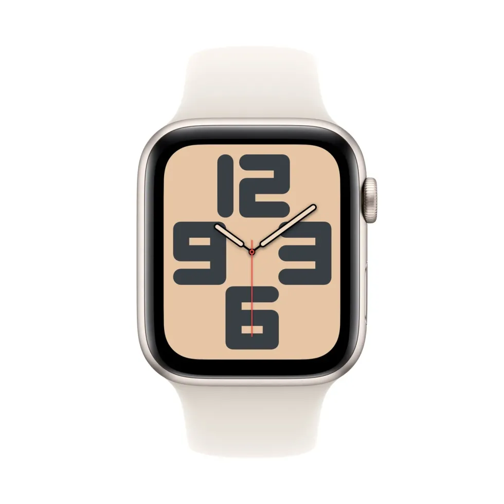 Apple Watch SE GPS 44 mm Starlight Case med Starlight Sport band S/M