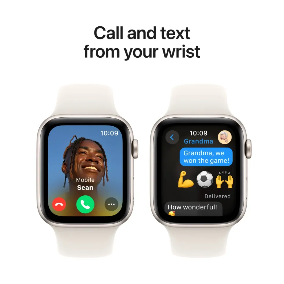 Apple Watch SE GPS 44 mm Starlight Case med Starlight Sport band S/M