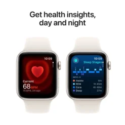 Apple Watch SE GPS 44 mm Starlight Case med Starlight Sport band S/M