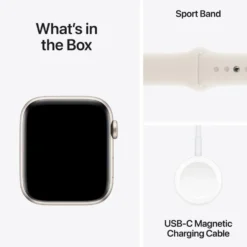 Apple Watch SE GPS 44 mm Starlight Case med Starlight Sport band S/M
