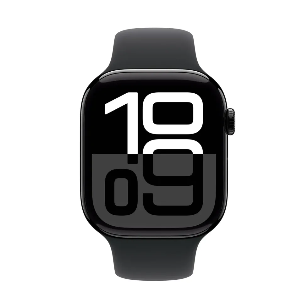 Apple Watch Series 10 GPS 46 mm Jet Black Case med Black Sport band M/L