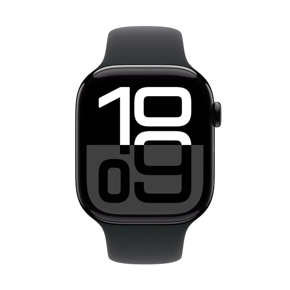 Apple Watch Series 10 GPS 46 mm Jet Black Case med Black Sport band M/L