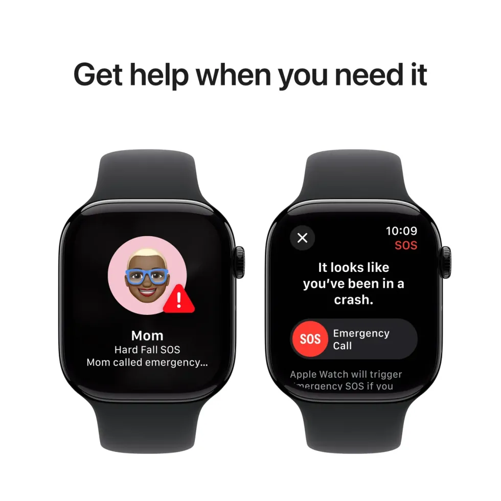 Apple Watch Series 10 GPS 46 mm Jet Black Case med Black Sport band M/L