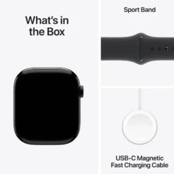 Apple Watch Series 10 GPS 46 mm Jet Black Case med Black Sport band M/L