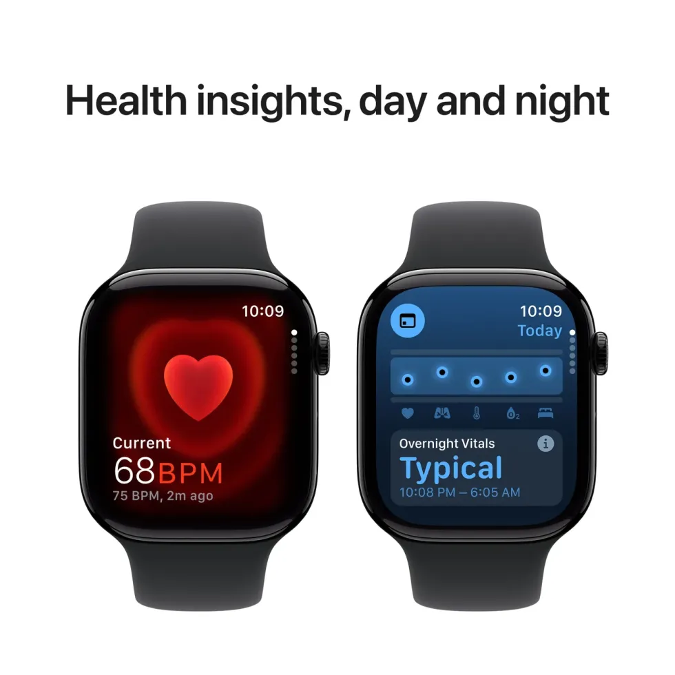 Apple Watch Series 10 GPS 46 mm Jet Black Case med Black Sport band S/M