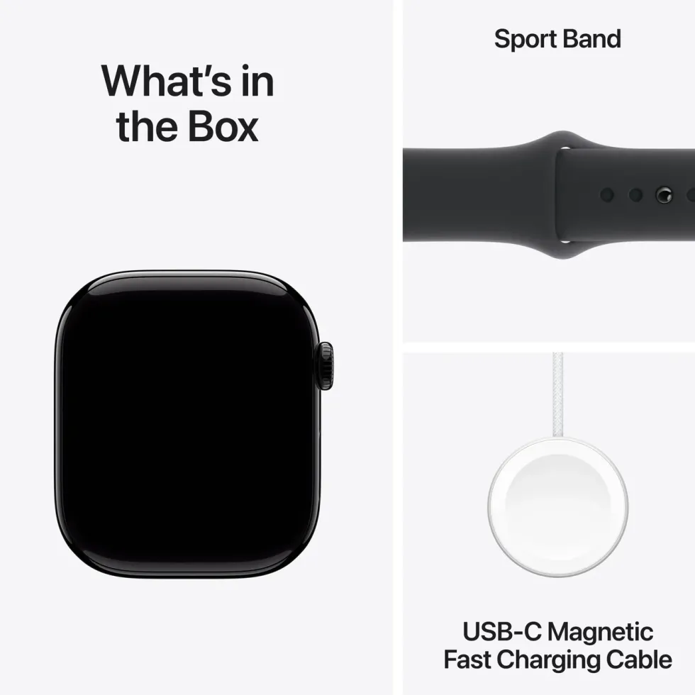 Apple Watch Series 10 GPS 46 mm Jet Black Case med Black Sport band S/M