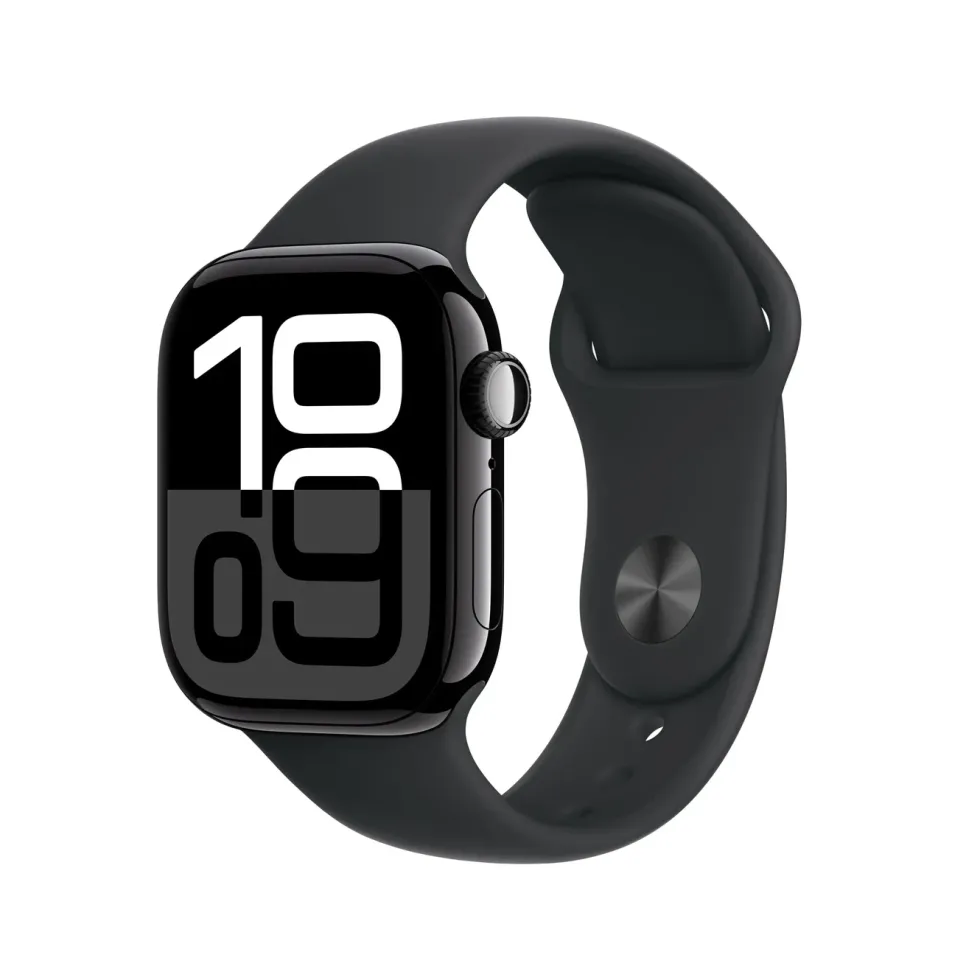 Apple Watch Series 10 GPS 42 mm Jet Black Case med Black Sport Band S/M