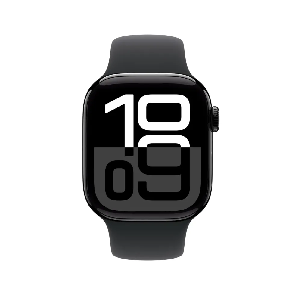 Apple Watch Series 10 GPS 42 mm Jet Black Case med Black Sport Band S/M
