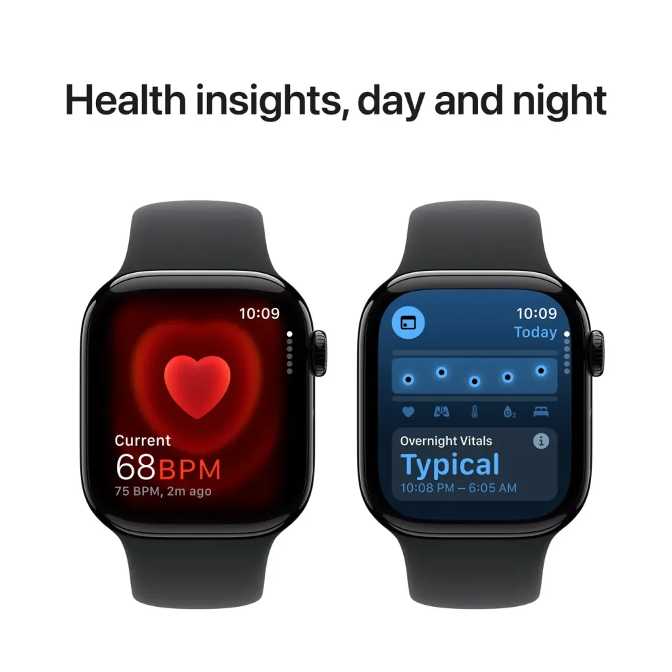 Apple Watch Series 10 GPS 42 mm Jet Black Case med Black Sport Band S/M