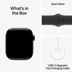 Apple Watch Series 10 GPS 42 mm Jet Black Case med Black Sport Band S/M