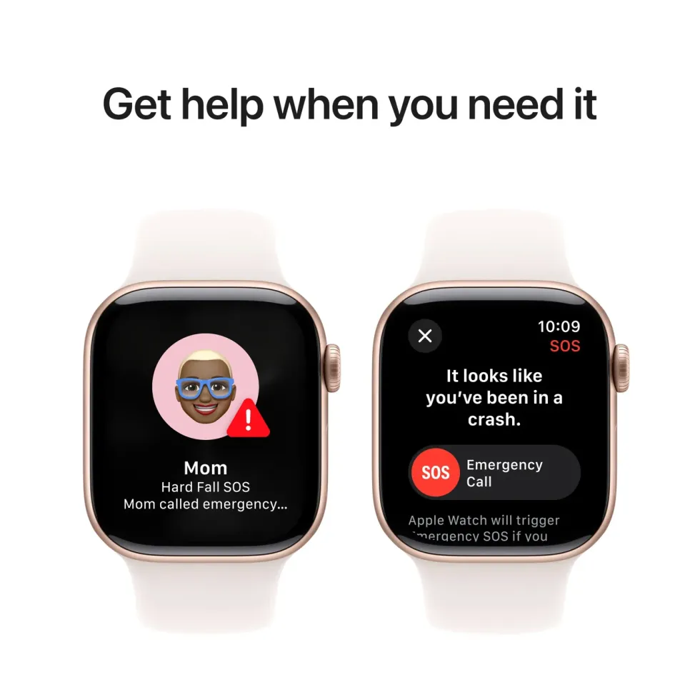 Apple Watch Series 10 GPS 42 mm Rose Gold Case med Light Blush Sport Band S/M