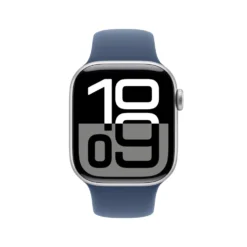 Apple Watch Series 10 GPS 42 mm Silver Case med Denim Sport Band M/L