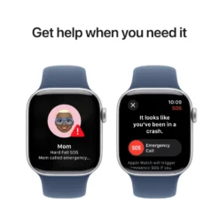 Apple Watch Series 10 GPS 42 mm Silver Case med Denim Sport Band M/L
