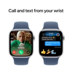 Apple Watch Series 10 GPS 42 mm Silver Case med Denim Sport Band M/L