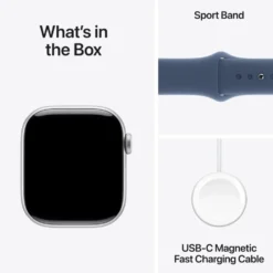 Apple Watch Series 10 GPS 42 mm Silver Case med Denim Sport Band M/L