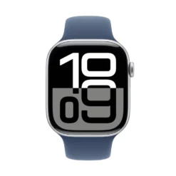 Apple Watch Series 10 GPS 46 mm Silver Case med Denim Sport band S/M