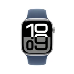 Apple Watch Series 10 GPS 42 mm Silver Case med Denim Sport Band S/M