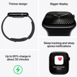 Apple Watch Series 10 GPS 42 mm Silver Case med Denim Sport Band S/M
