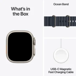 Apple Watch Ultra 2 GPS + Cellular Natural Titanium Case med Navy Ocean band