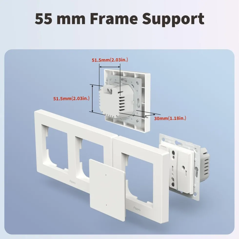 Aqara Light Switch H2 EU – smart strömbrytare med 1 kanal Vit