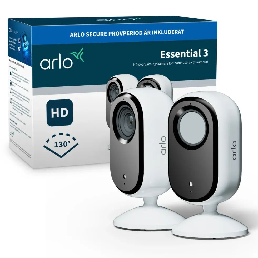 Arlo Essential 3 HD PTZ – Övervakningskamera inomhus 2-pack