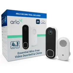 Arlo Essential 2K trådlös videodörrklocka med Chime 2