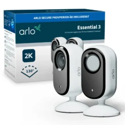 Arlo Essential 3 2K – Övervakningskamera inomhus 2-pack