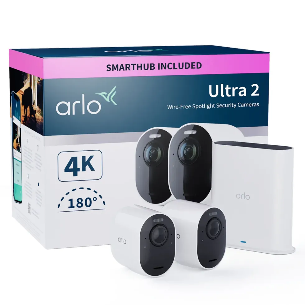 Arlo Ultra 2 Spotlight – Trådlös övervakningskamera 2-pack Vit