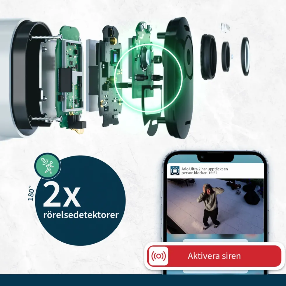Arlo Ultra 2 Spotlight – Trådlös övervakningskamera 2-pack Vit