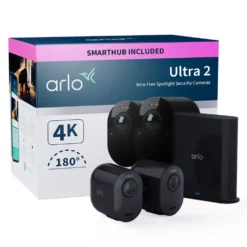 Arlo Ultra 2 Spotlight – Trådlös övervakningskamera 2-pack Svart