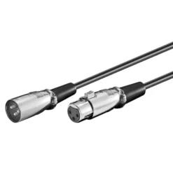 Balanserad XLR-kabel 6 m, Svart