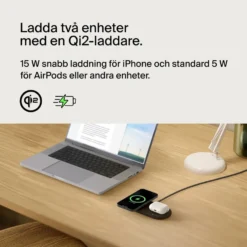 Belkin BoostCharge Pro 2-in-1 med Qi2 15 W Svart