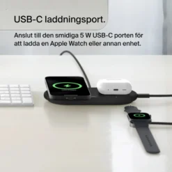 Belkin BoostCharge Pro 2-in-1 med Qi2 15 W Svart