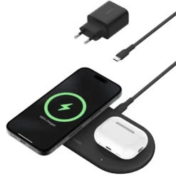 Belkin BoostCharge Pro 2-in-1 med Qi2 15 W Svart