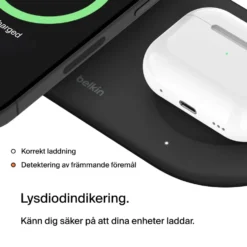 Belkin BoostCharge Pro 2-in-1 med Qi2 15 W Svart